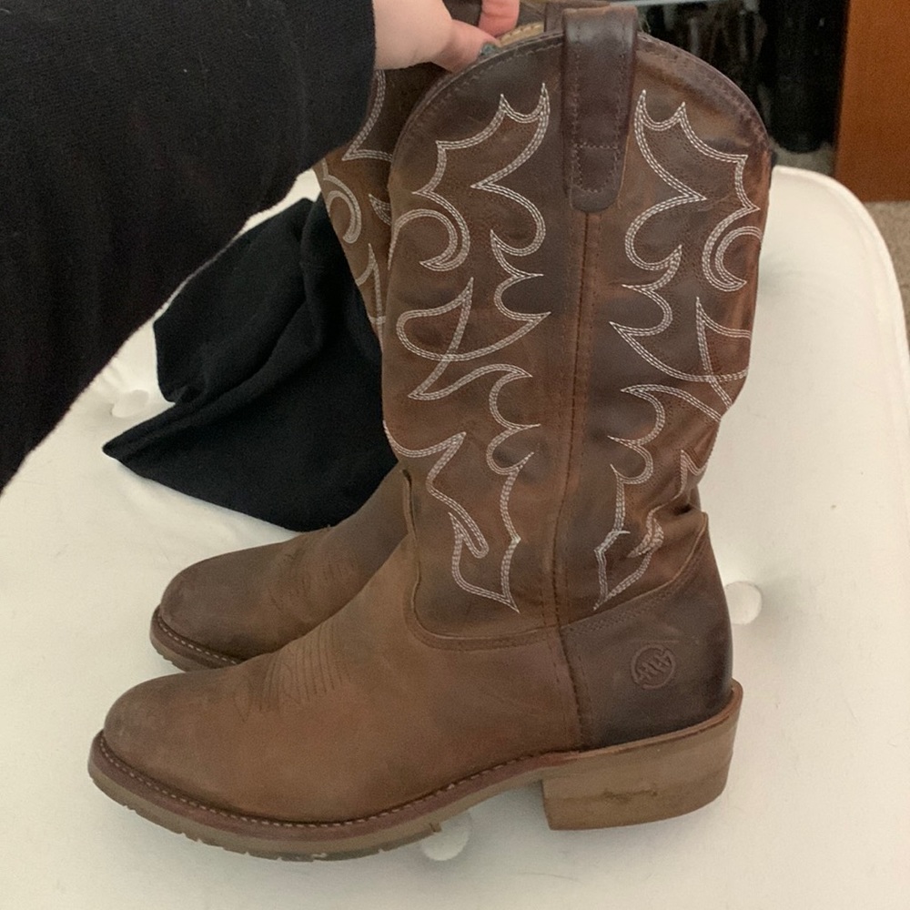 Mens Double H leather cowboy boots